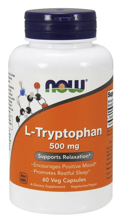 NOW Foods Amino Acids and BCAAs L-Tryptophan, 500mg - 60 vcaps