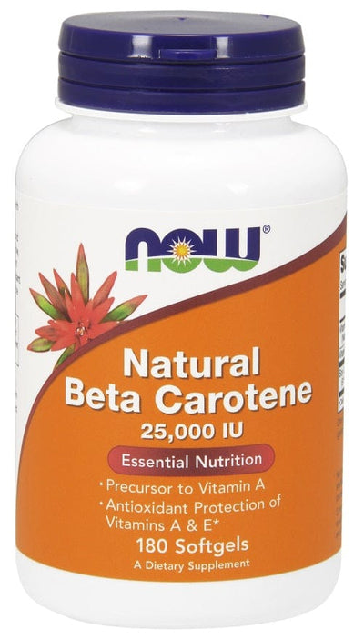 NOW Foods Beta Carotene Natural, 25 000 IU - 180 softgels