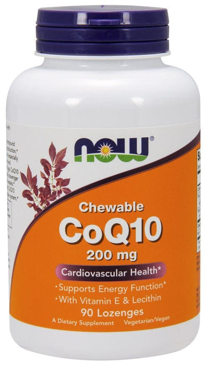 NOW Foods CoQ10 with Lecithin & Vitamin E, 200mg (Chewable) - 90 lozenges