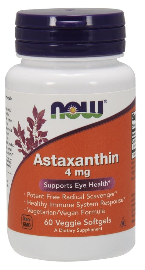 NOW Foods Health and Wellbeing Astaxanthin, 4mg - 60 veggie softgels