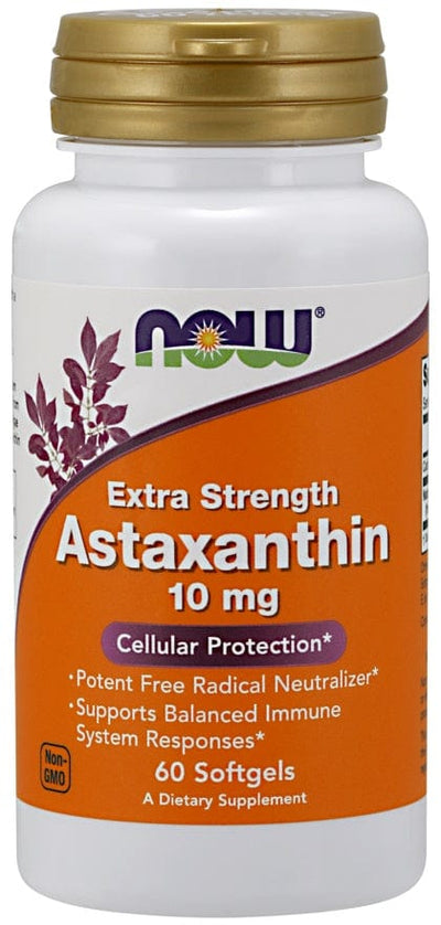 NOW Foods Health and Wellbeing Astaxanthin Extra Strength, 10mg - 60 softgels