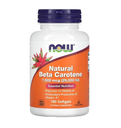 NOW Foods Health and Wellbeing Beta Carotene Natural, 25 000 IU - 180 softgels