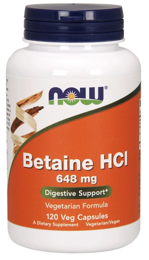 NOW Foods Health and Wellbeing Betaine HCl, 648mg - 120 vcaps