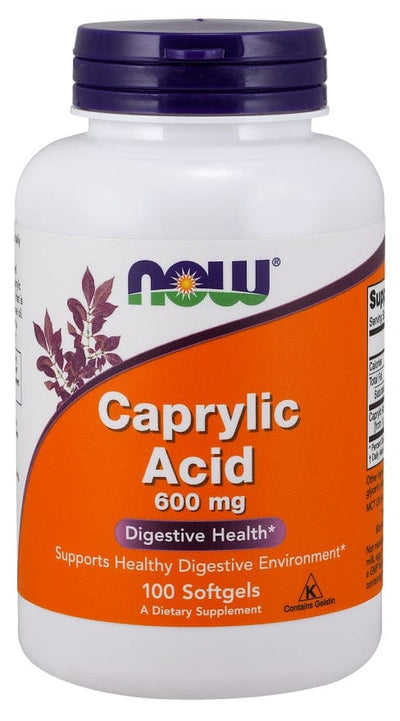 NOW Foods Health and Wellbeing Caprylic Acid, 600mg - 100 softgels