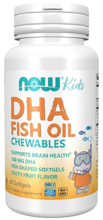 NOW Foods Health and Wellbeing DHA Kids Fish Oil Chewables, 100mg - 60 softgels