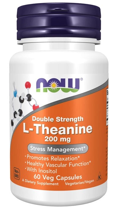 NOW Foods Health and Wellbeing Double Strength L-Theanine, 200mg - 60 vcaps