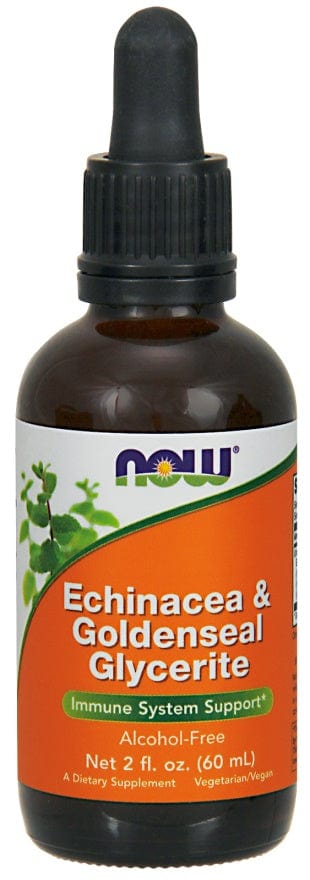 NOW Foods Health and Wellbeing Echinacea & Goldenseal Glycerite - 60 ml.