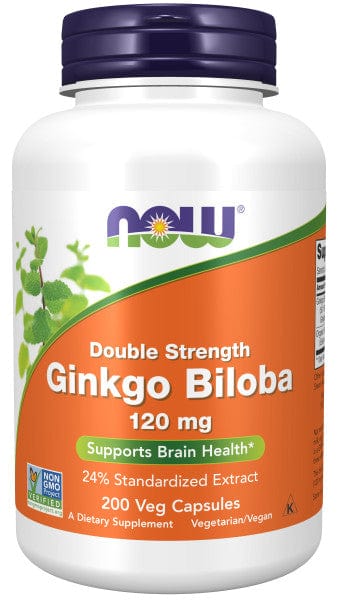 NOW Foods Health and Wellbeing Ginkgo Biloba Double Strength, 120mg - 200 vcaps