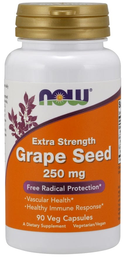 NOW Foods Health and Wellbeing Grape Seed, 250mg Extra Strength - 90 vcaps