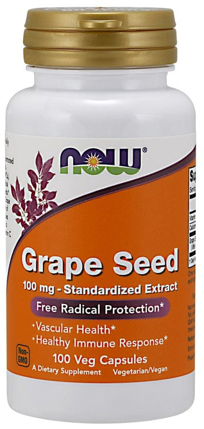 NOW Foods Health and Wellbeing Grape Seed Standardized Extract, 100mg - 100 vcaps