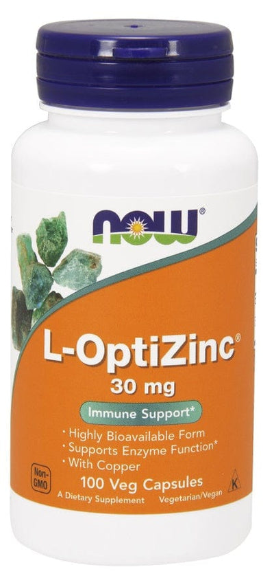 NOW Foods Health and Wellbeing L-OptiZinc, 30mg - 100 vcaps