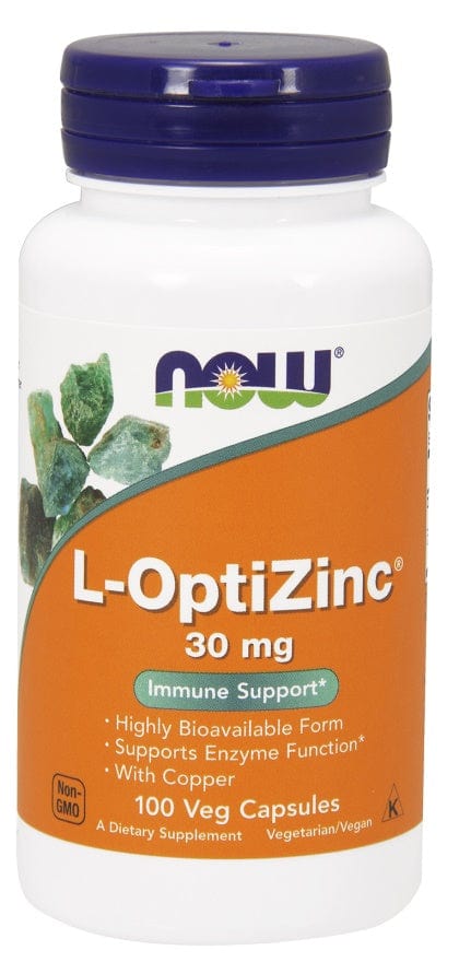 NOW Foods Health and Wellbeing L-OptiZinc, 30mg - 100 vcaps