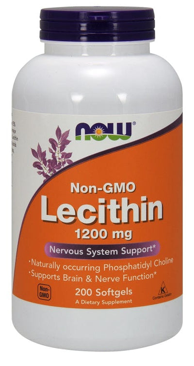 NOW Foods Health and Wellbeing Lecithin, 1200mg Non-GMO - 200 softgels