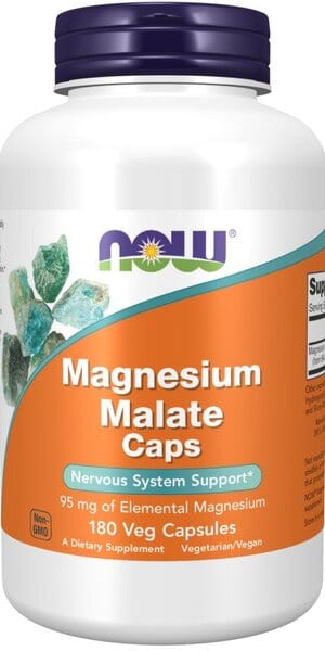 NOW Foods Health and Wellbeing Magnesium Malate Caps - 180 vcaps