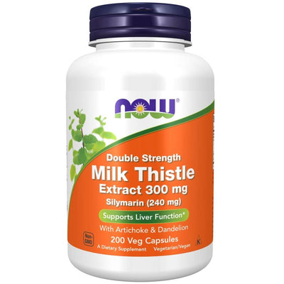 NOW Foods Health and Wellbeing Milk Thistle Extract with Artichoke & Dandelion, 300mg Double Strength - 200 vcaps