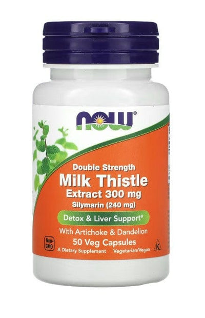 NOW Foods Health and Wellbeing Milk Thistle Extract with Artichoke & Dandelion, 300mg Double Strength - 50 vcaps