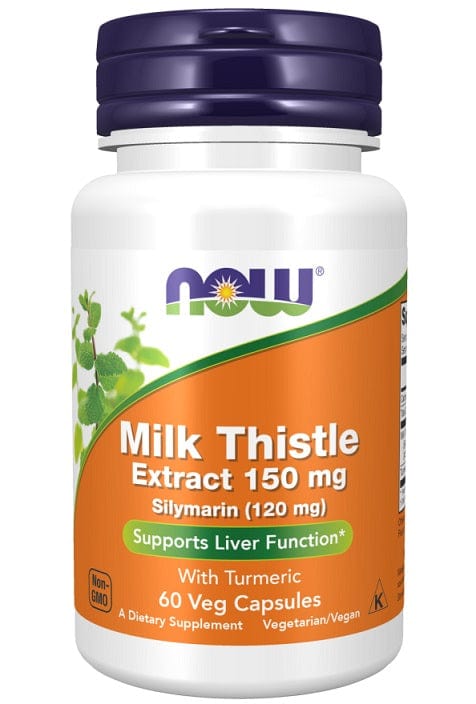 NOW Foods Health and Wellbeing Milk Thistle Extract with Turmeric, 150mg - 60 vcaps