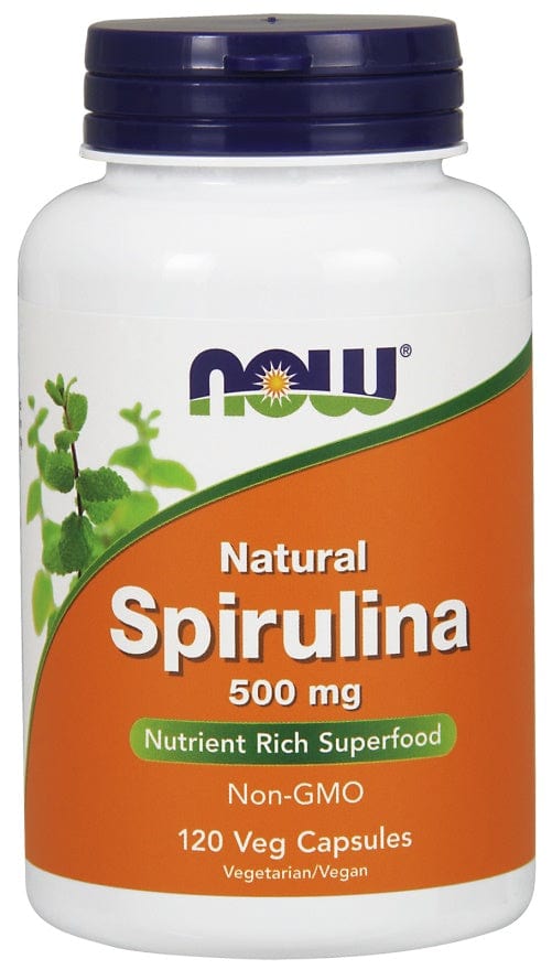NOW Foods Health and Wellbeing Spirulina - Natural, 500mg - 120 vcaps