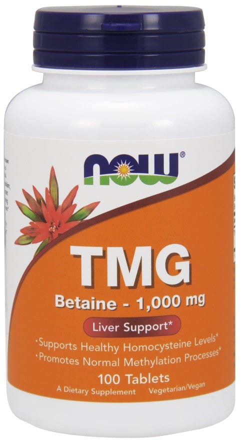 NOW Foods Health and Wellbeing TMG (Trimethylglycine), 1000mg - 100 tablets