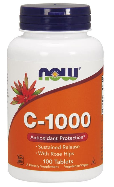 NOW Foods Health and Wellbeing Vitamin C-1000 with Rose Hips - Sustained Release - 100 tablets