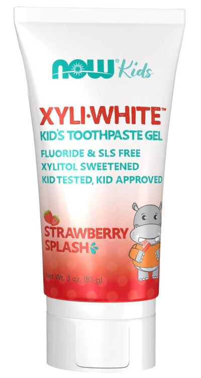 NOW Foods Health and Wellbeing XyliWhite Kids, Strawberry Splash - 85 grams