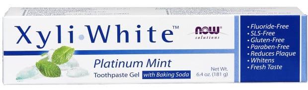 NOW Foods Health and Wellbeing XyliWhite, Platinum Mint Toothpaste Gel w/Baking Soda - 181 grams