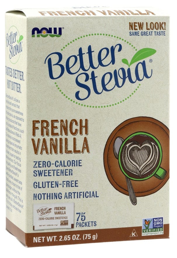 NOW Foods Health Foods Better Stevia Packets, French Vanilla - 75 packets