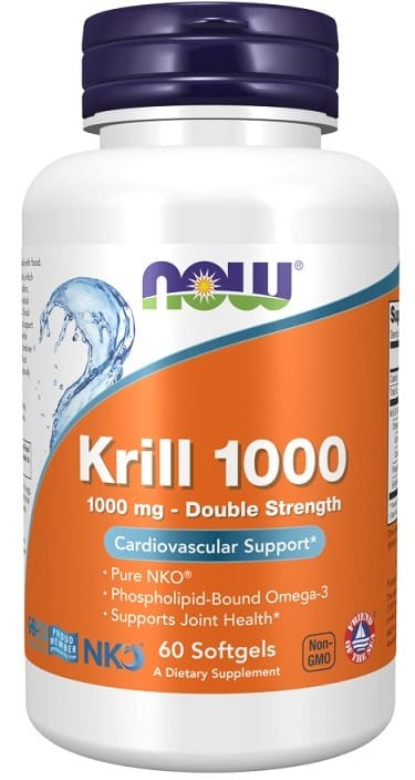 NOW Foods Krill Oil, 1000mg Double Strength - 60 softgels