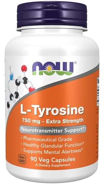 NOW Foods L-Tyrosine, Extra Strength 750mg - 90 vcaps