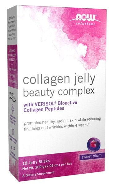 NOW Foods Nootropics & Supplements Collagen Jelly Beauty Complex, Sweet Plum - 10 jelly sticks