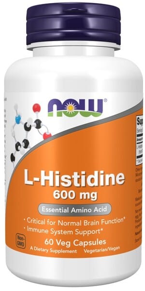 NOW Foods Nootropics & Supplements L-Histidine, 600mg - 60 vcaps