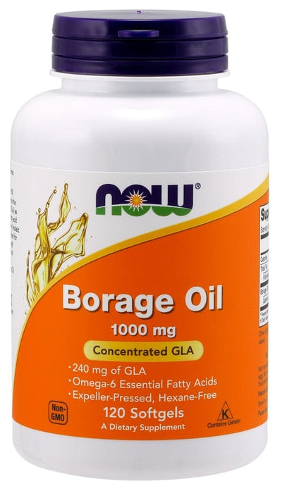 NOW Foods Omegas, EFAs, CLA, Oils Borage Oil, 1000mg - 120 softgels