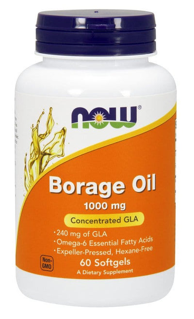 NOW Foods Omegas, EFAs, CLA, Oils Borage Oil, 1000mg - 60 softgels