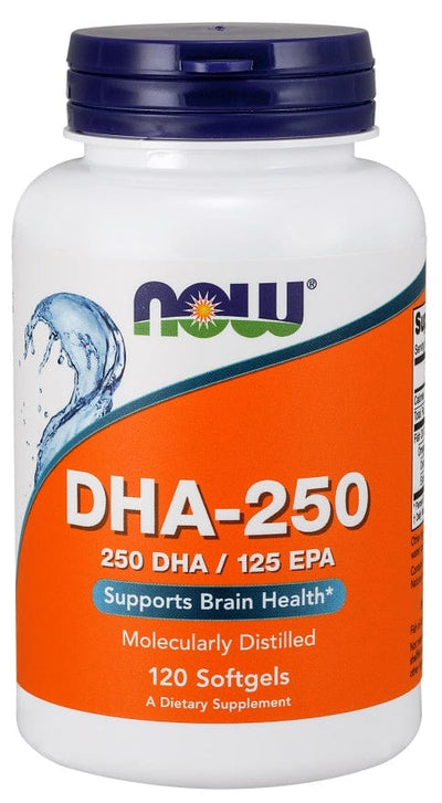 NOW Foods Omegas, EFAs, CLA, Oils DHA-250, 250 DHA / 125 EPA - 120 softgels