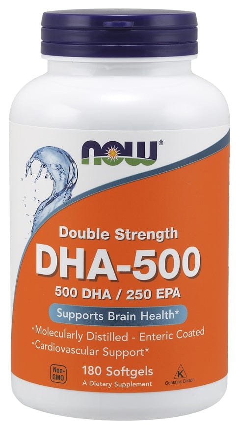 NOW Foods Omegas, EFAs, CLA, Oils DHA-500, 500 DHA / 250 EPA - 180 softgels