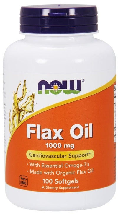 NOW Foods Omegas, EFAs, CLA, Oils Flax Oil, 1000mg - 100 softgels