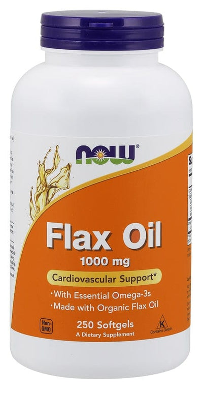 NOW Foods Omegas, EFAs, CLA, Oils Flax Oil, 1000mg - 250 softgels