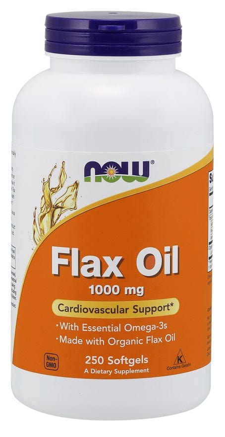 NOW Foods Omegas, EFAs, CLA, Oils Flax Oil, 1000mg - 250 softgels