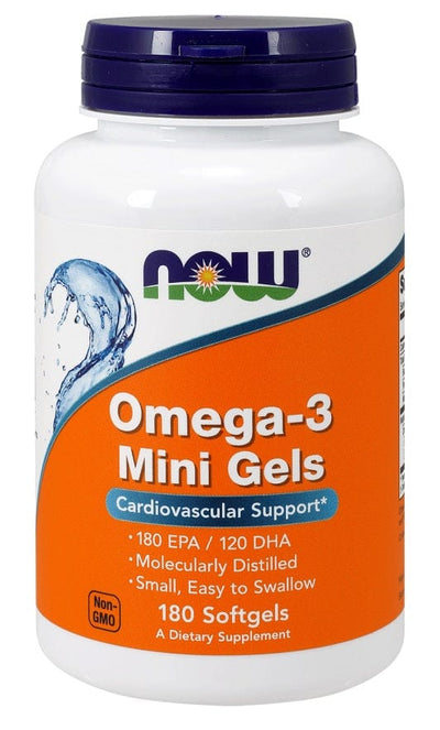 NOW Foods Omegas, EFAs, CLA, Oils Omega-3 Mini Gels - 180 softgels