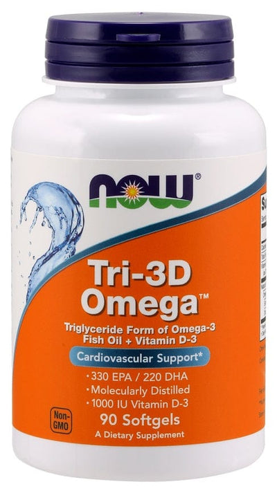 NOW Foods Omegas, EFAs, CLA, Oils Tri-3D Omega - 90 softgels