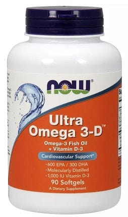 NOW Foods Omegas, EFAs, CLA, Oils Ultra Omega 3-D with Vitamin D-3 - 90 softgels