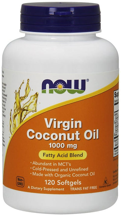 NOW Foods Omegas, EFAs, CLA, Oils Virgin Coconut Oil, 1000mg - 120 softgels
