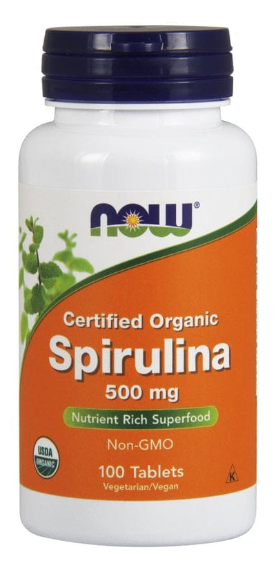 NOW Foods Spirulina Organic, 500mg - 100 tabs