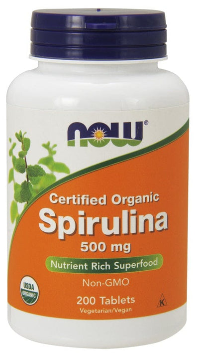 NOW Foods Spirulina Organic, 500mg - 200 tabs