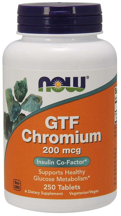 NOW Foods Supplements GTF Chromium, 200mcg - 250 tablets