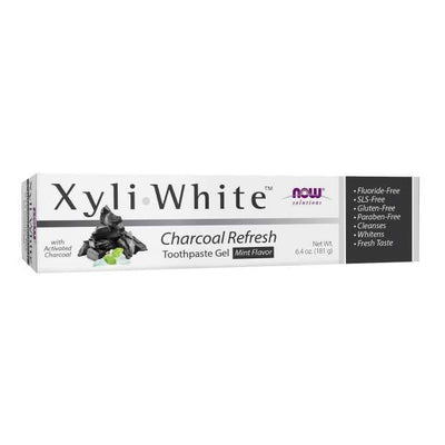 NOW Foods Supplements XyliWhite, Charcoal Refresh Toothpaste Gel - 181 grams