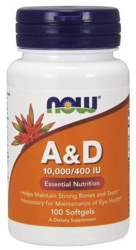 NOW Foods Vitamin A & D, 10000/400 IU - 100 softgels