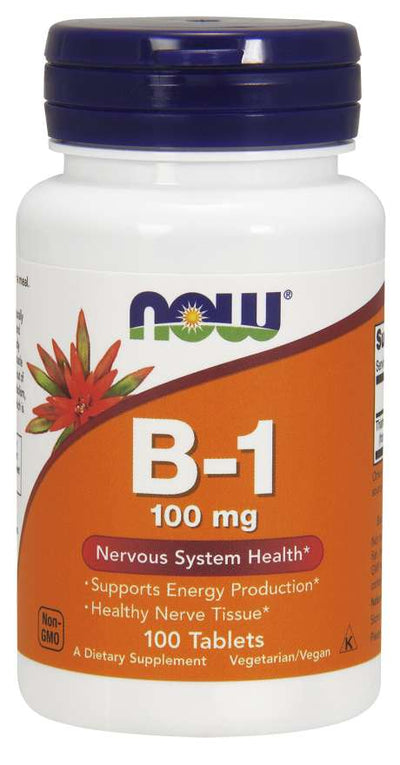 NOW Foods Vitamin B-1 Thiamine, 100mg - 100 tabs