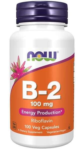 NOW Foods Vitamin B-2 Riboflavin, 100mg - 100 vcaps