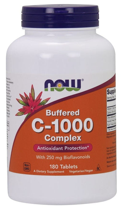 NOW Foods Vitamin C-1000 Complex - Buffered with 250mg Bioflavonoids - 180 tabs